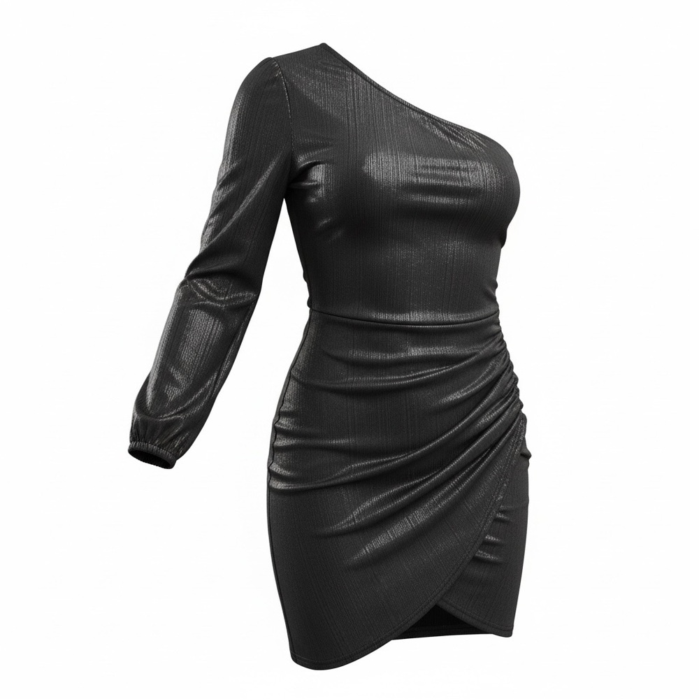 Elegant Black One-Shoulder Dress